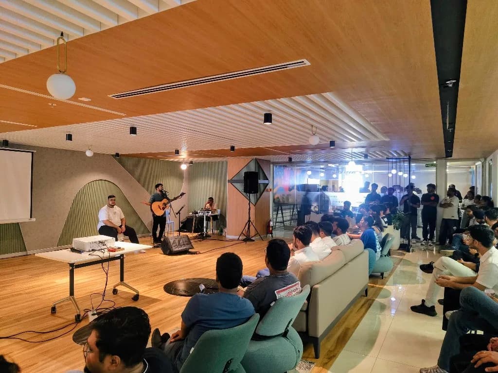 Live music performance at the office